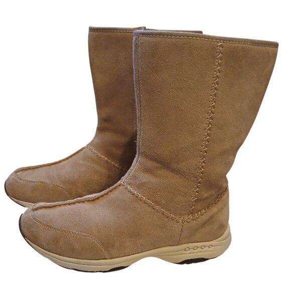 ESTRAVELRITE Mid-Calf Camel Suede Boots EUC - Picture 2 of 11